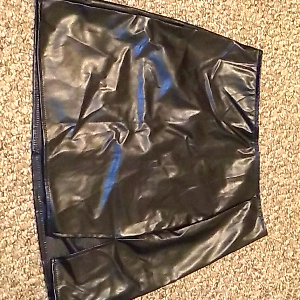 Black leather skirt